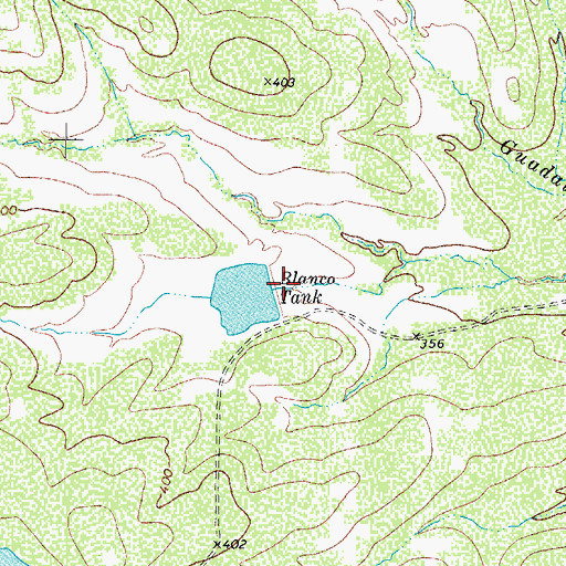 Topographic Map of Blanco Tank Dam, TX