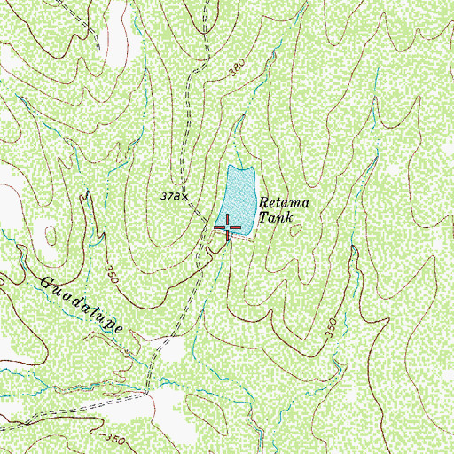 Topographic Map of Retama Tank Dam, TX