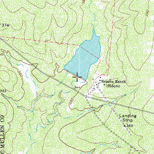 Topographic Map of Headquarters Tank Dam, TX