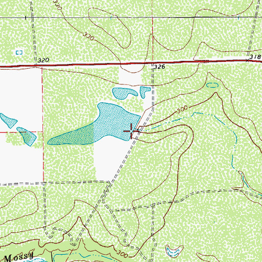 Topographic Map of Montgomery Lake Dam, TX