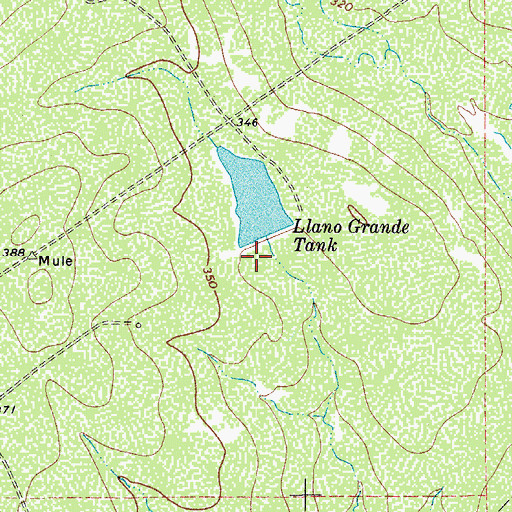 Topographic Map of Llano Grande Tank Dam, TX