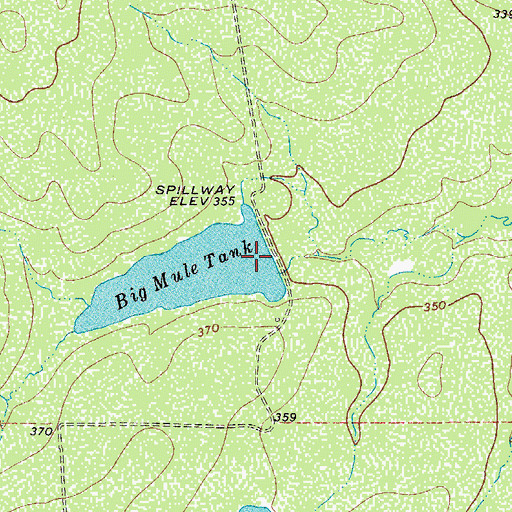 Topographic Map of Big Mule Tank Dam, TX