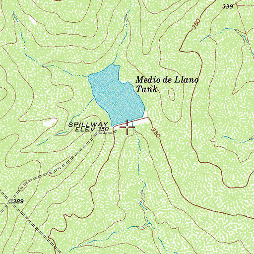 Topographic Map of Medio de Llano Tank Dam, TX