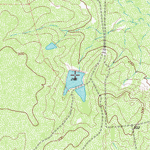 Topographic Map of Dully Lake Dam, TX