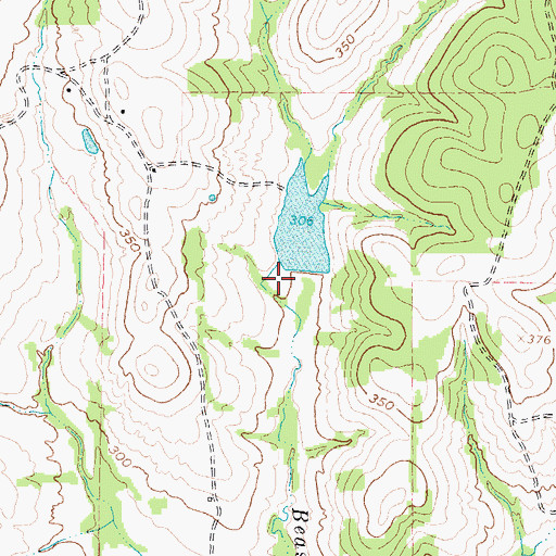 Topographic Map of Koehl Lake Dam, TX