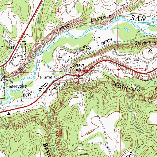 Topographic Map of BCD Ditch, CO