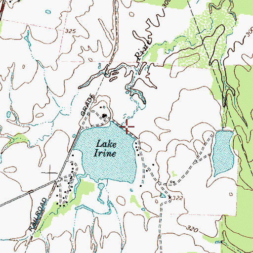 Topographic Map of Lake Irene Dam, TX