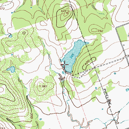 Topographic Map of Stuart Lake Dam, TX