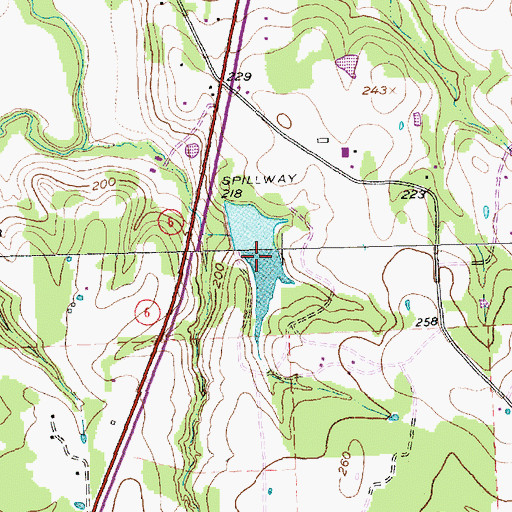 Topographic Map of Los Robles Lake, TX