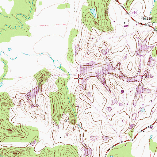 Topographic Map of Waltrip Lake, TX