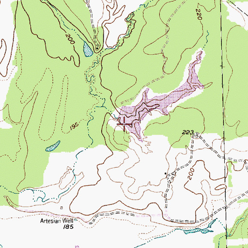 Topographic Map of Wichman Lake Dam, TX