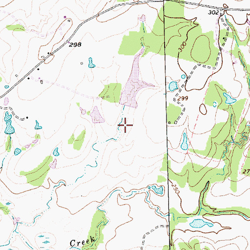 Topographic Map of Hunter Lake Dam, TX