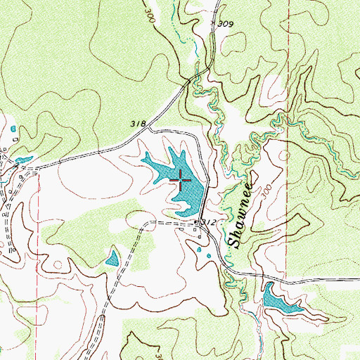 Topographic Map of Ogilvie Lake, TX