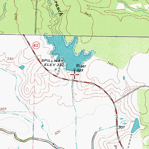 Topographic Map of Magic Valley Lake Dam, TX
