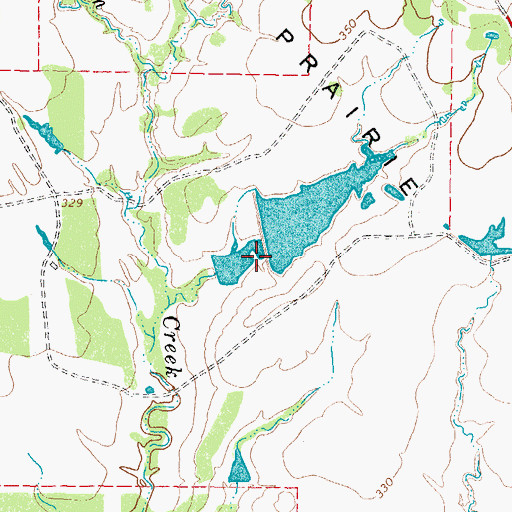 Topographic Map of Key Lake Dam, TX