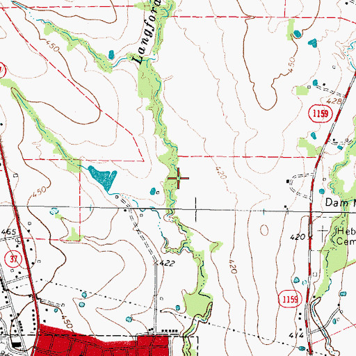 Topographic Map of Soil Conservation Service Site 1 Reservoir, TX