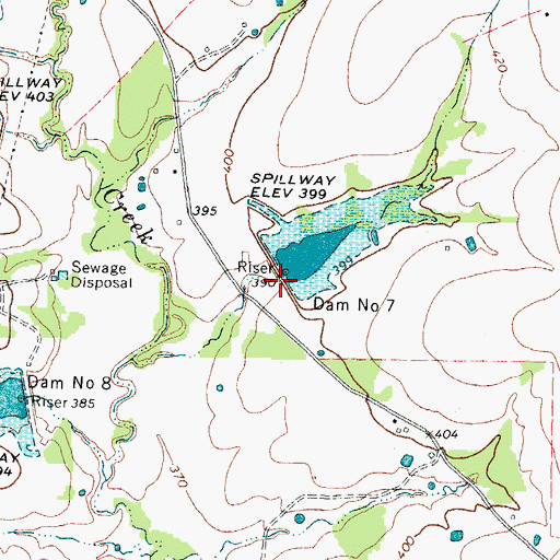 Topographic Map of Soil Conservation Service Site 7 Dam, TX