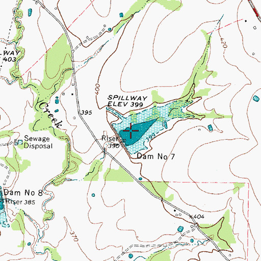Topographic Map of Soil Conservation Service Site 7 Reservoir, TX