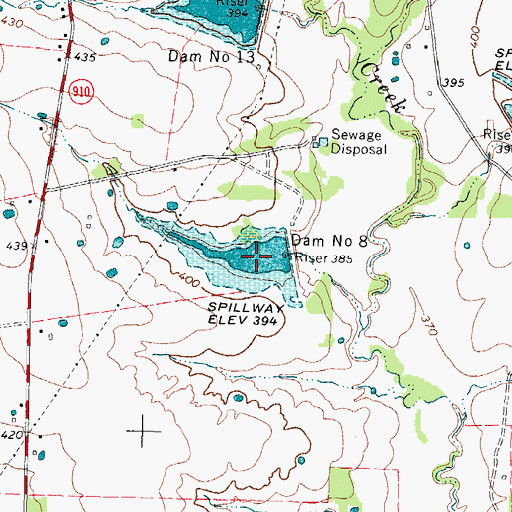 Topographic Map of Soil Conservation Service Site 8 Reservoir, TX