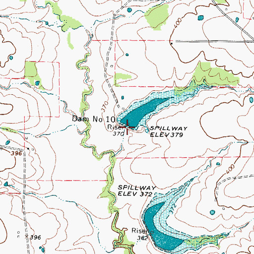 Topographic Map of Soil Conservation Service Site 10 Dam, TX