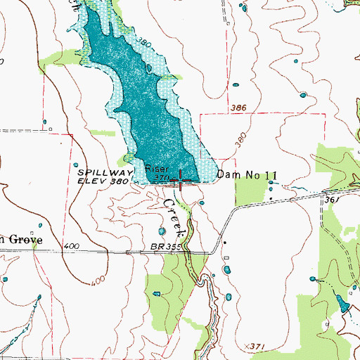 Topographic Map of Soil Conservation Service Site 11 Dam, TX