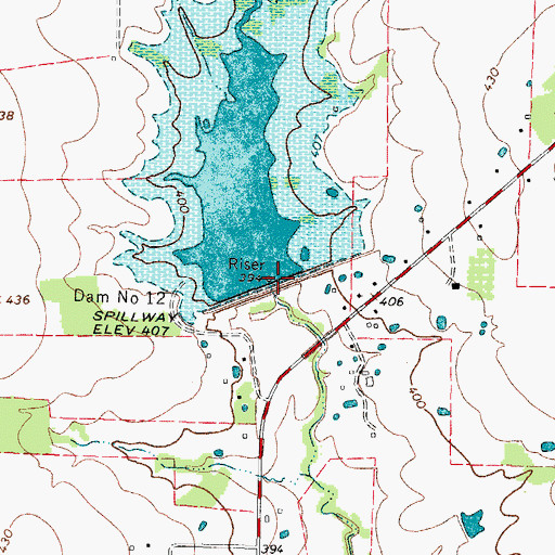 Topographic Map of Soil Conservation Service Site 12 Dam, TX
