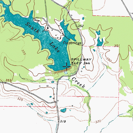 Topographic Map of Red River Country Club Dam, TX