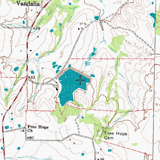 Topographic Map of Arrowhead Ranch Lake Dam, TX