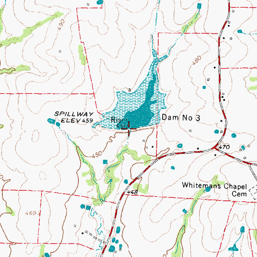 Topographic Map of Soil Conservation Service Site 3 Dam, TX