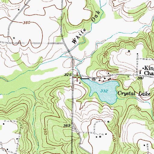 Topographic Map of Crystal Lake Dam, TX