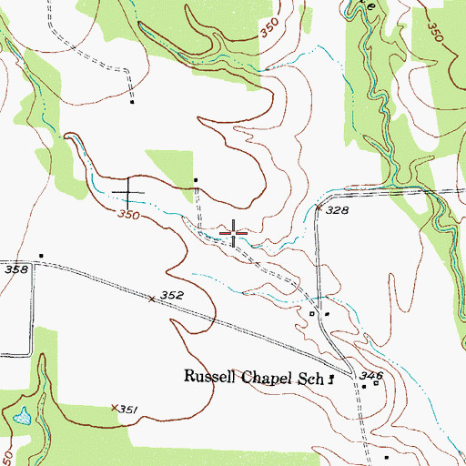 Topographic Map of Harvey Lake, TX