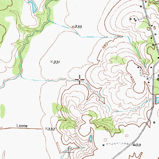 Topographic Map of Russell Lake 2 Dam, TX