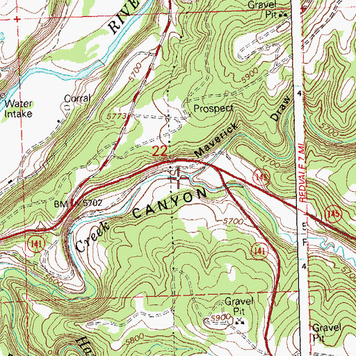 Topographic Map of Maverick Draw, CO