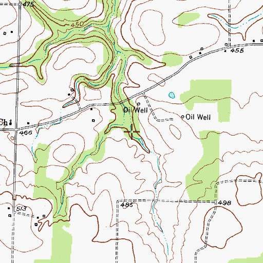 Topographic Map of Tallant Lake Dam, TX