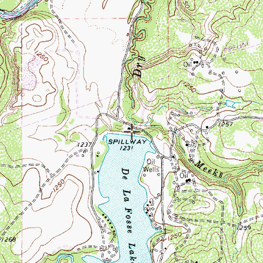 Topographic Map of Lake de La Fosse, TX