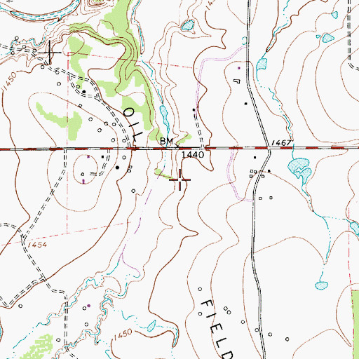 Topographic Map of Diller Lake Dam, TX