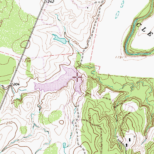Topographic Map of McCowan Lake Dam, TX