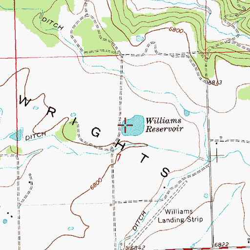Topographic Map of Williams Reservoir, CO