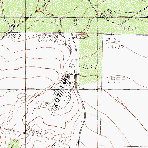 Topographic Map of XQZ Lake Dam, TX