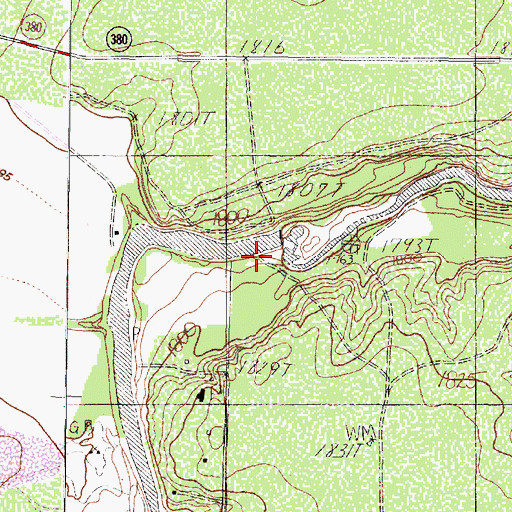 Topographic Map of Johnson Lake, TX