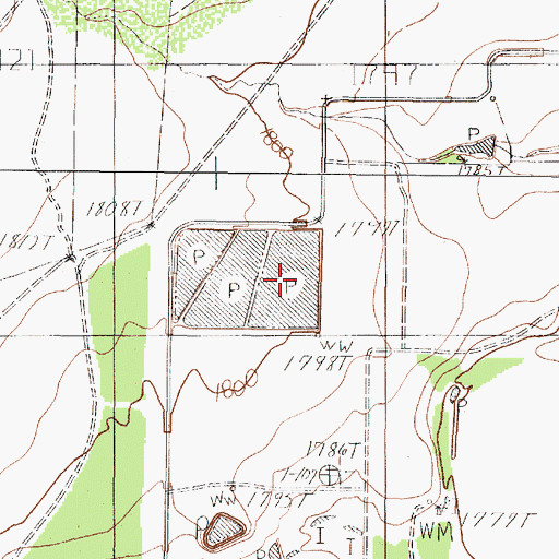Topographic Map of San Angelo Sewage Ponds, TX