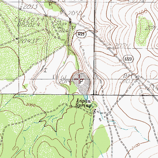 Topographic Map of Whitehead Dam, TX