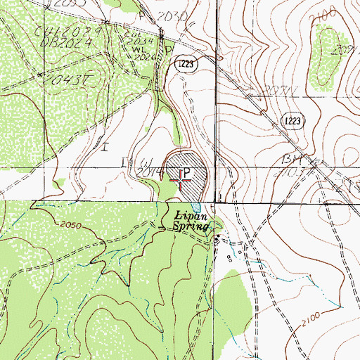 Topographic Map of Whitehead Reservoir, TX