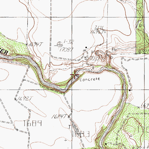 Topographic Map of Jeschke Dam, TX