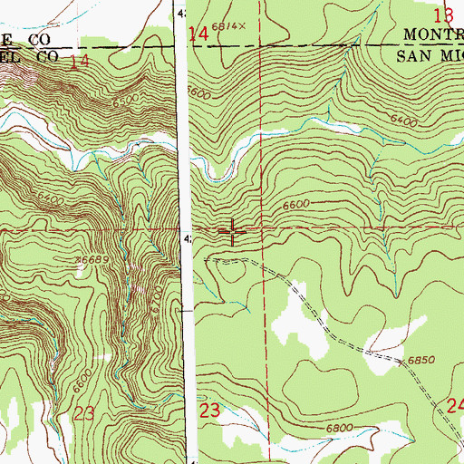 Topographic Map of Coventry Hill, CO