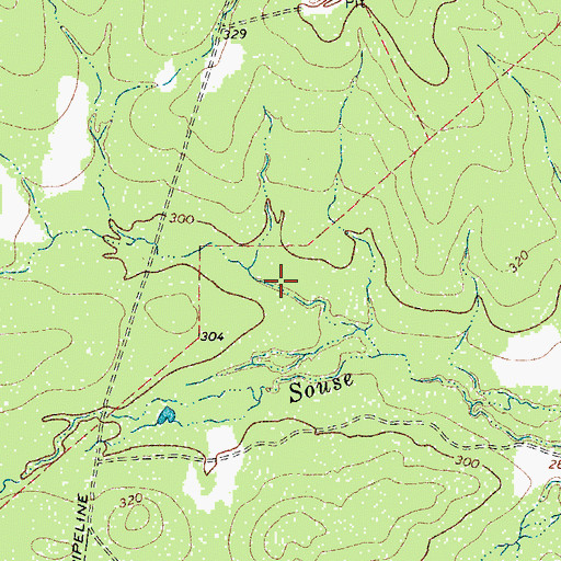 Topographic Map of Peeler Dam, TX