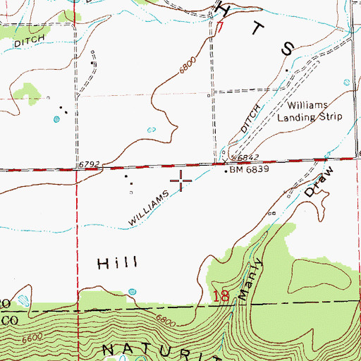 Topographic Map of Williams Ditch, CO