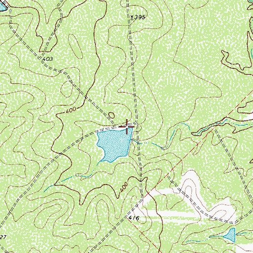 Topographic Map of Hindes Lake, TX