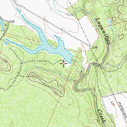 Topographic Map of Erwin Dam, TX