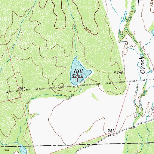Topographic Map of Hill Tank, TX